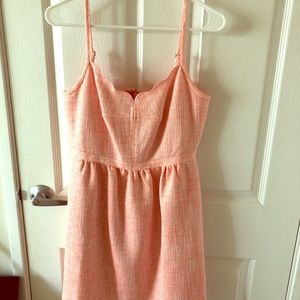 J crew factory coral scalloped dress